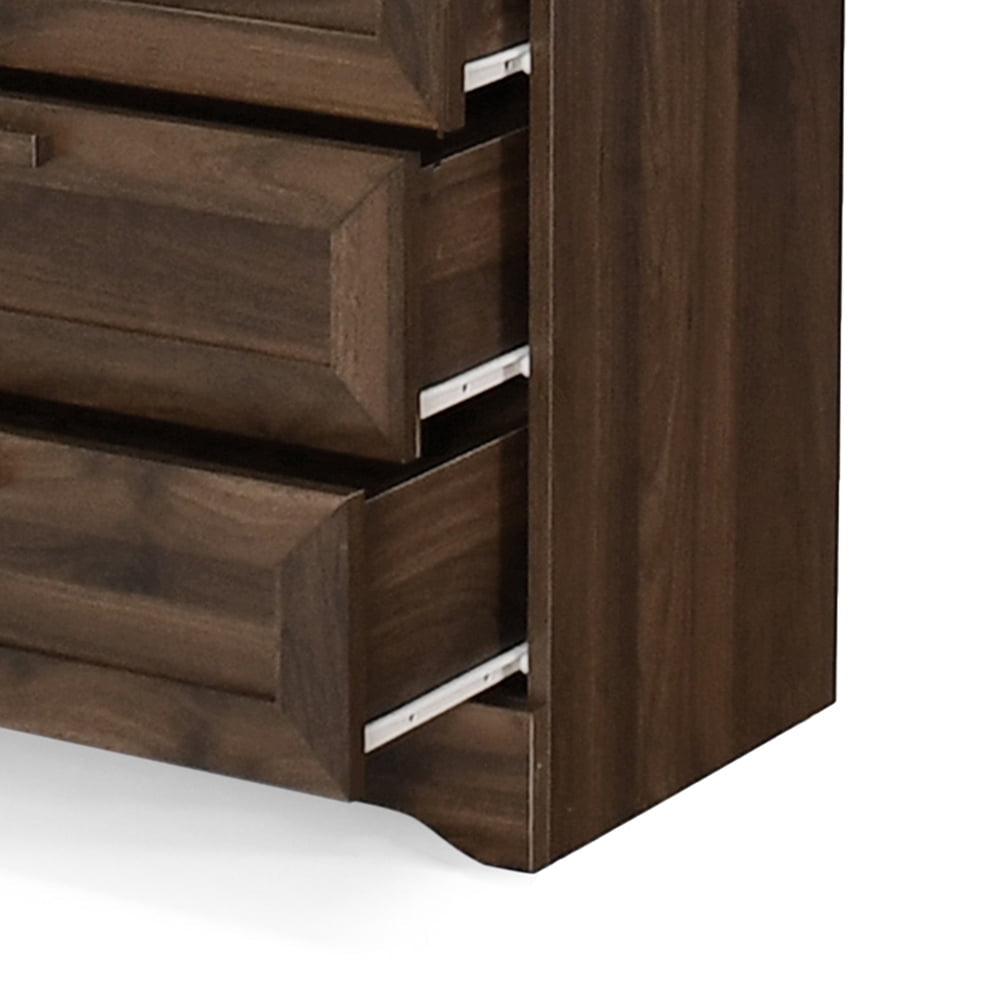 Hommoo Spacious Drawer Dresser, Walnut Color, Perfect for Organizing Your Clothing and Accessories Image 2