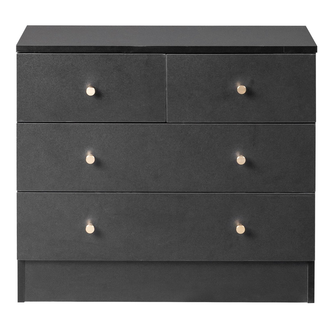 Hommoo 4 Drawer Tall Dresser Nursery Chest Of Drawers Storage Cabinet Organizer, Black Image 1