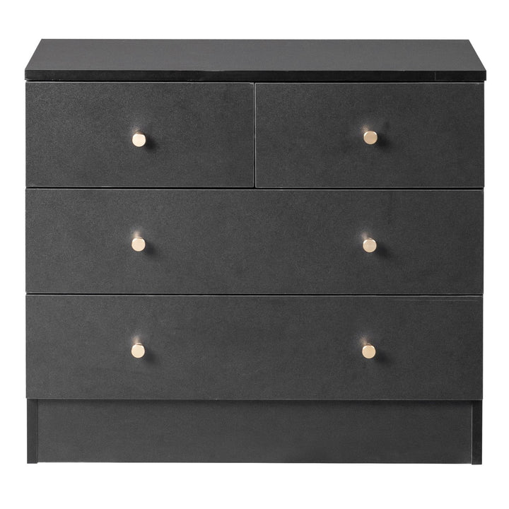 Hommoo 4 Drawer Tall Dresser Nursery Chest Of Drawers Storage Cabinet Organizer, Black Image 1