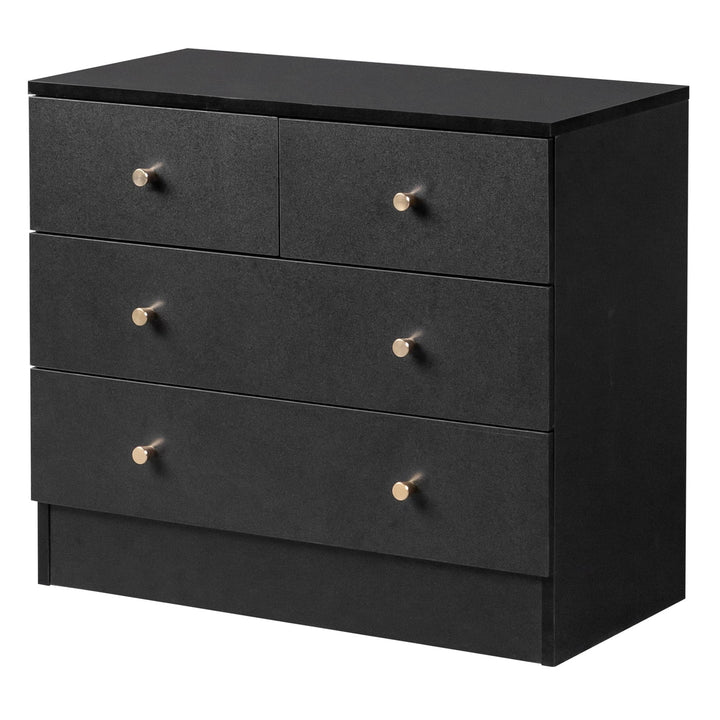 Hommoo 4 Drawer Tall Dresser Nursery Chest Of Drawers Storage Cabinet Organizer, Black Image 7