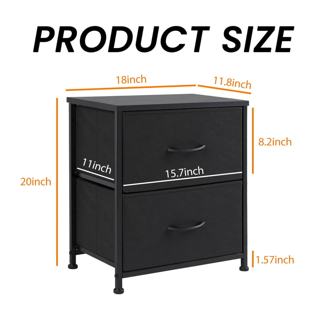 Hommoo 2 Fabric Drawer Dresser Storage Tower, Chest of Drawers for Bedroom Nursery, Sturdy Steel Frame, Fabric Bins Image 5