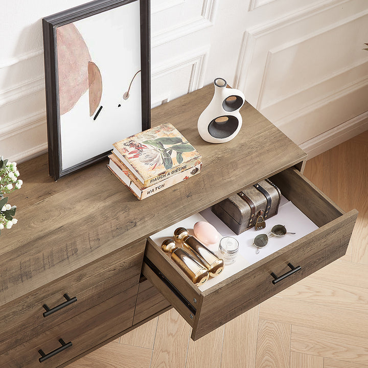 4 Drawers Dresser for Bedroom, Chest of Drawers Closet Organizers and Storage Clothes Rustic Walnut Image 2