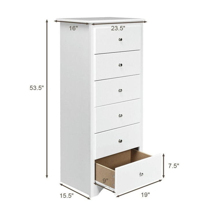 Hommoo 6 Drawers Chest Dresser Clothes Storage Bedroom Furniture Cabinet-White, Bathroom Cabinets Image 2