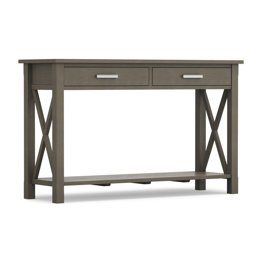 Kitchener Console Table Solid Wood 2 Drawers 47.4 in Modern Entryway Storage Image 1