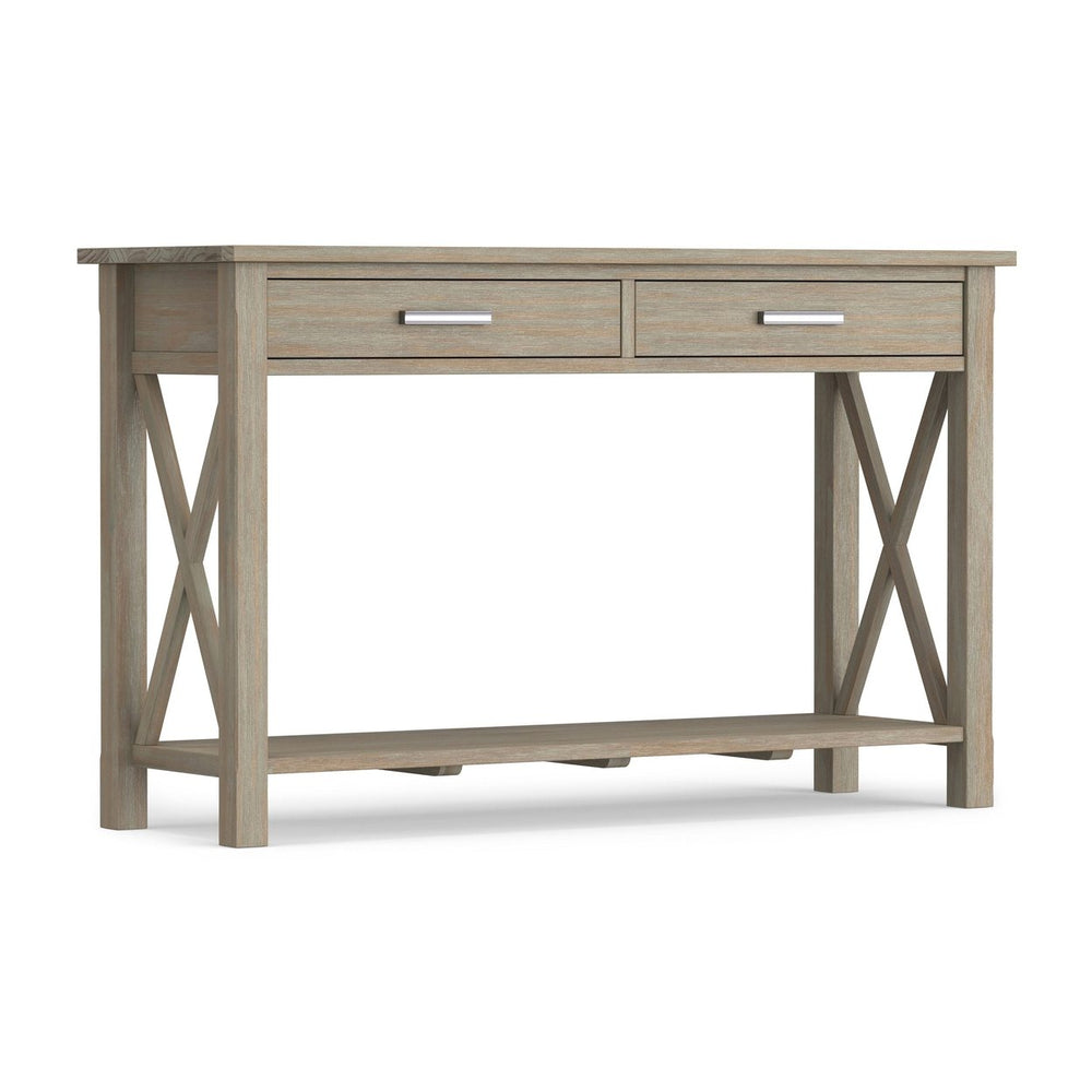 Kitchener Console Table Solid Wood 2 Drawers 47.4 in Modern Entryway Storage Image 2