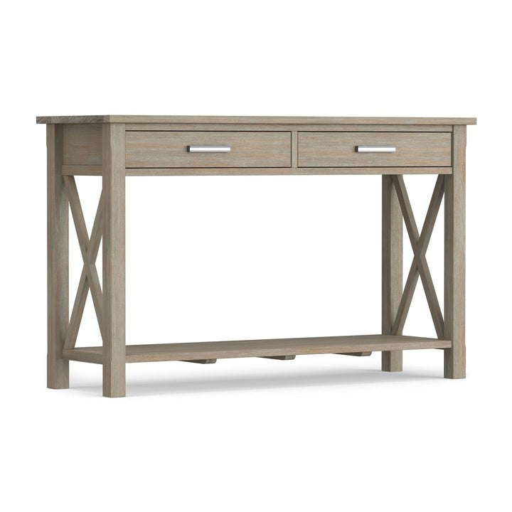 Kitchener Console Table Solid Wood 2 Drawers 47.4 in Modern Entryway Storage Image 1