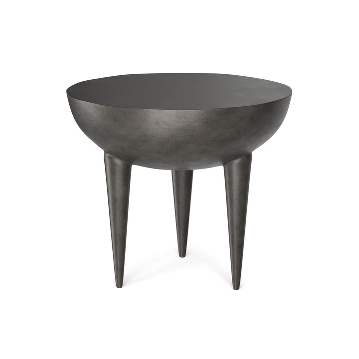 Otto Side Table Graphite Metal Handcrafted 3-Leg Accent Table Living Room Image 2