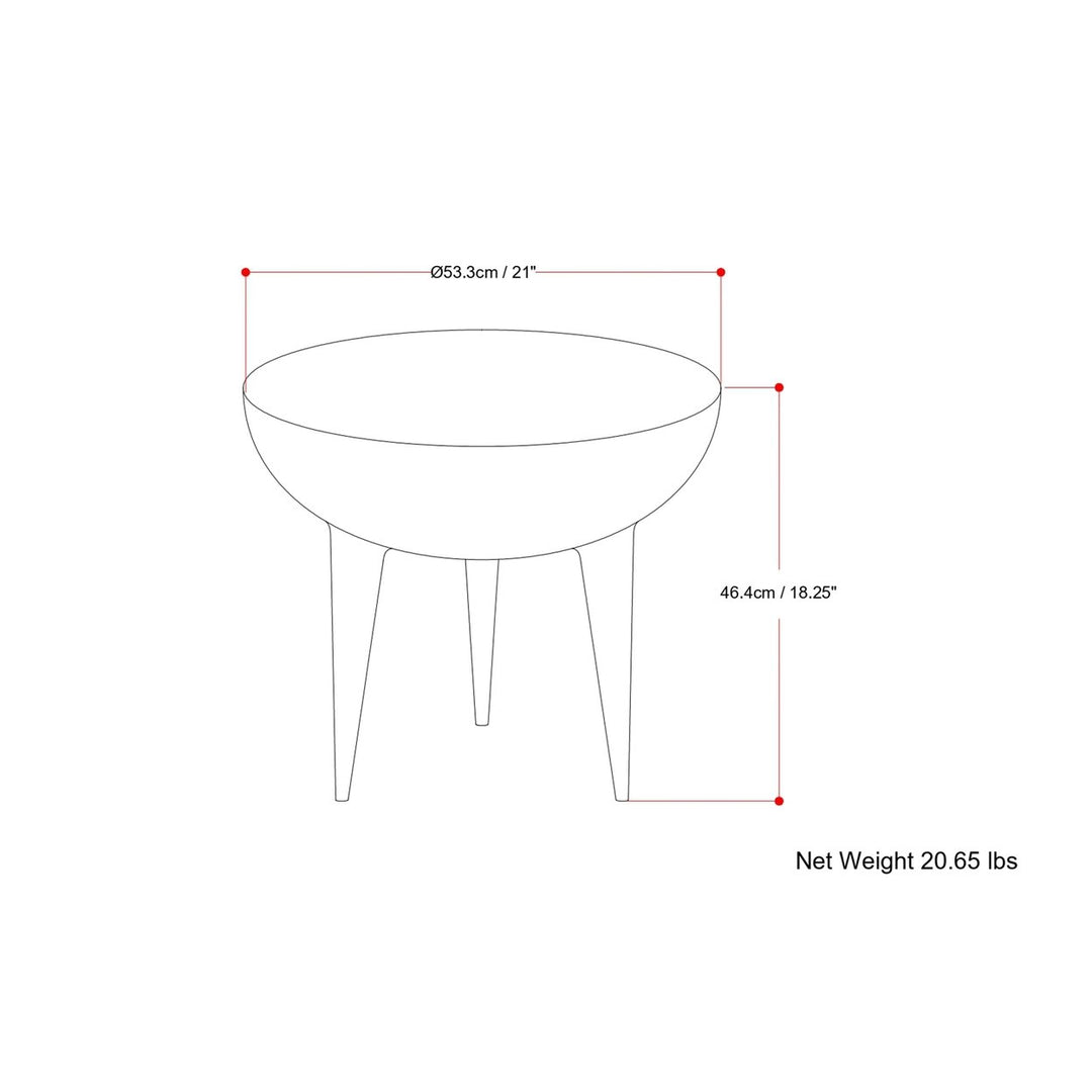 Otto Side Table Graphite Metal Handcrafted 3-Leg Accent Table Living Room Image 10