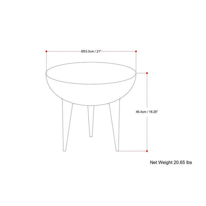 Otto Side Table Graphite Metal Handcrafted 3-Leg Accent Table Living Room Image 10