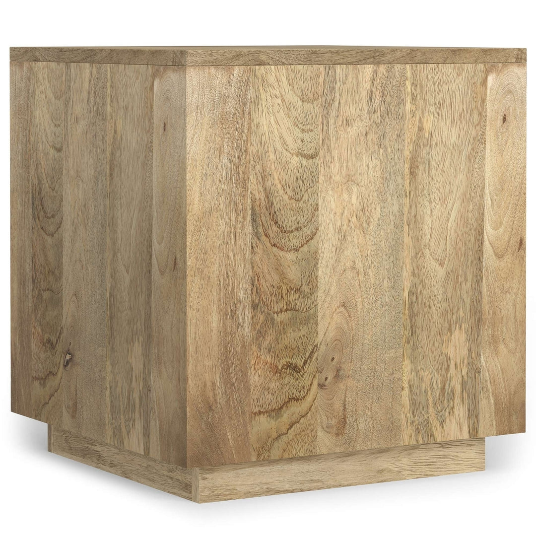 Lockhart Mango Wood Side Table Natural Finish Square Accent Table Fully Assembled Image 1