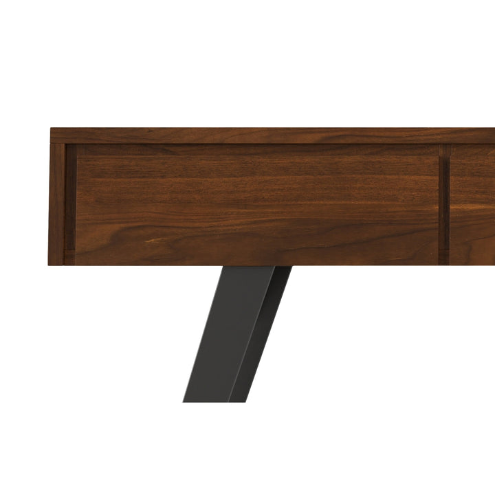 Lowry Console Sofa Table Walnut Solid Wood with Metal Legs 3 Drawers Storage Image 5