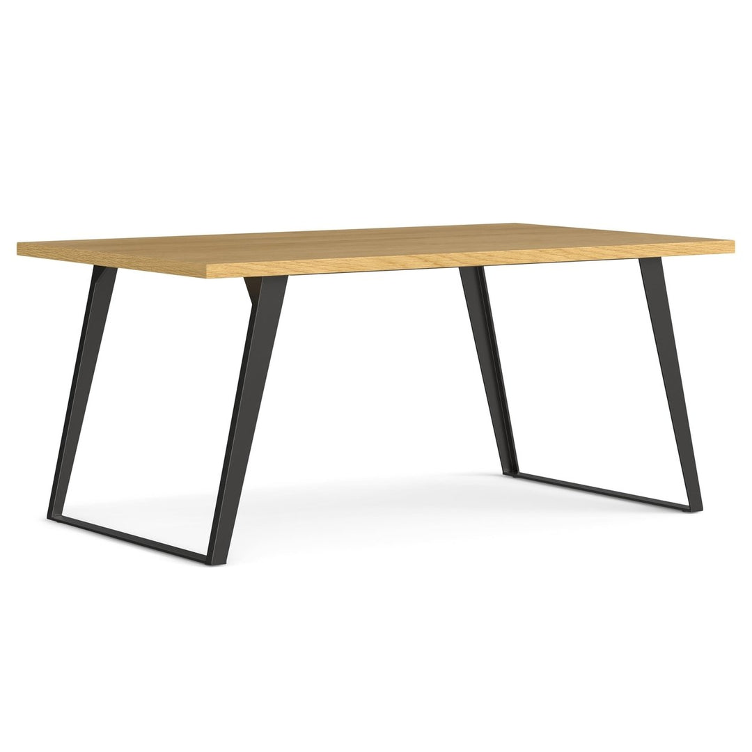 Lowry Dining Table Oak 66x40 Modern Industrial Style Graphite Grey Legs Image 1