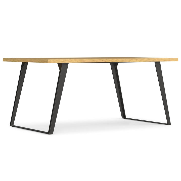 Lowry Dining Table Oak 66x40 Modern Industrial Style Graphite Grey Legs Image 2