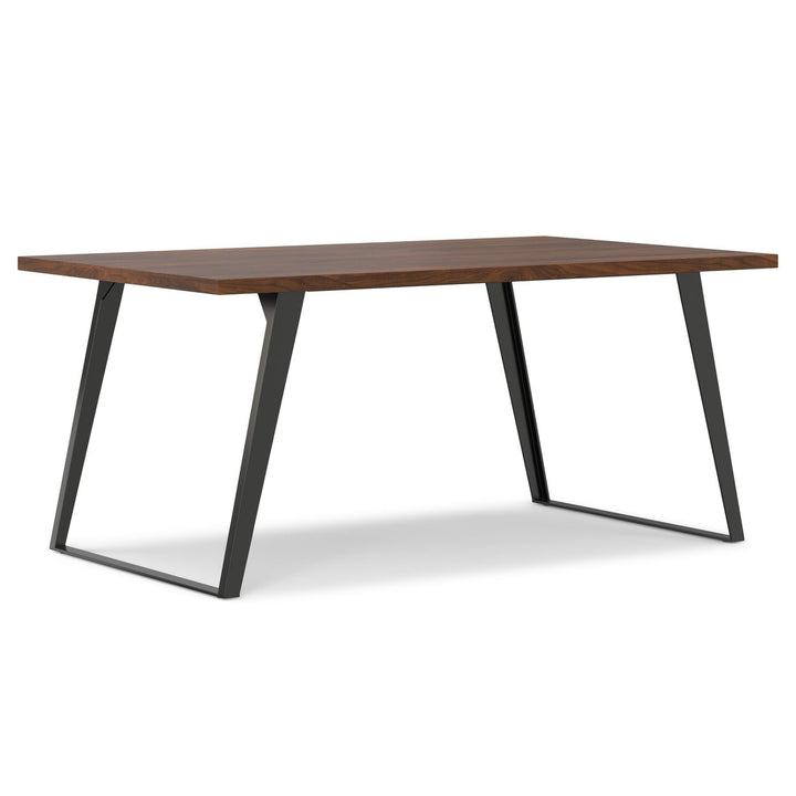 Lowry Dining Table Walnut 66x40 Modern Industrial Style with Metal Legs Image 1