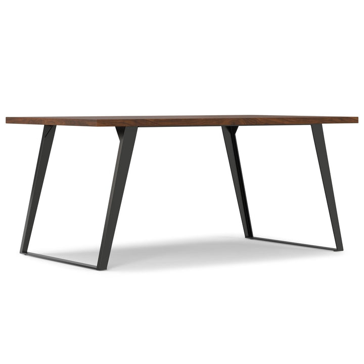 Lowry Dining Table Walnut 66x40 Modern Industrial Style with Metal Legs Image 2