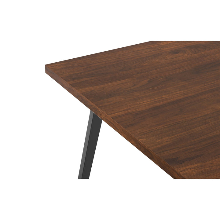 Lowry Dining Table Walnut 66x40 Modern Industrial Style with Metal Legs Image 5