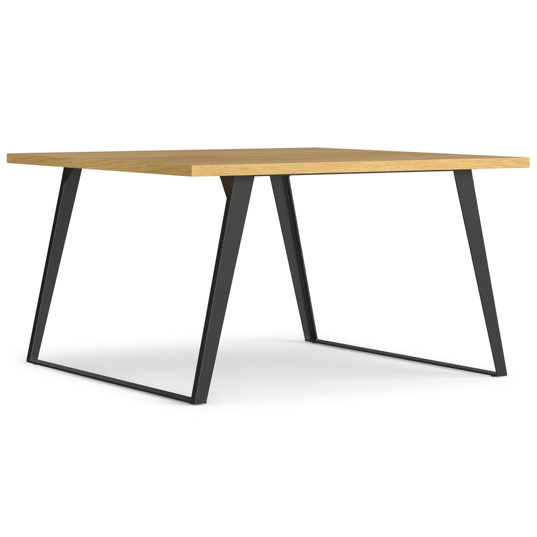 Lowry Square Dining Table Oak Wood 54 inch Modern Industrial Graphite Legs Image 1