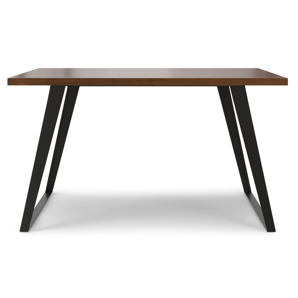 Lowry Square Dining Table Walnut 54 Inch Modern Industrial Design Metal Legs Image 2