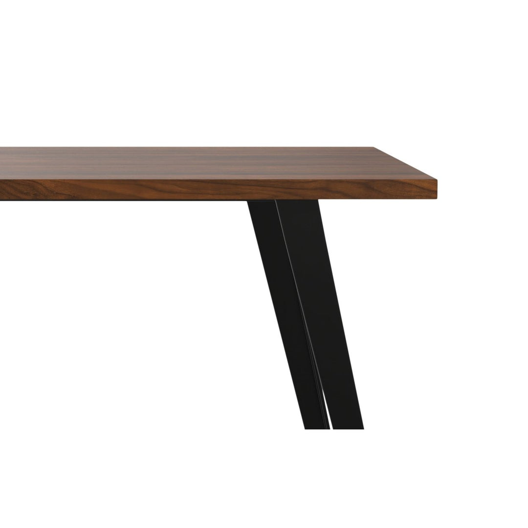 Lowry Dining Table Walnut 66x40 Modern Industrial Style with Metal Legs Image 9