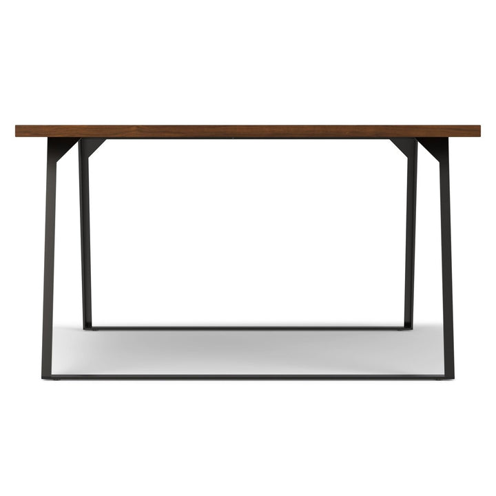 Lowry Square Dining Table Walnut 54 Inch Modern Industrial Design Metal Legs Image 3