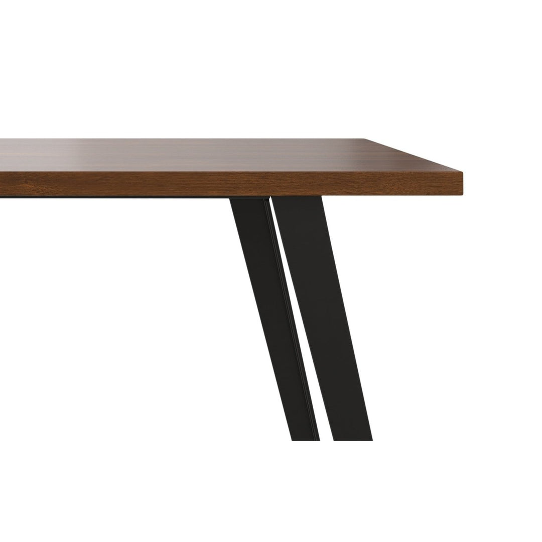 Lowry Square Dining Table Walnut 54 Inch Modern Industrial Design Metal Legs Image 4