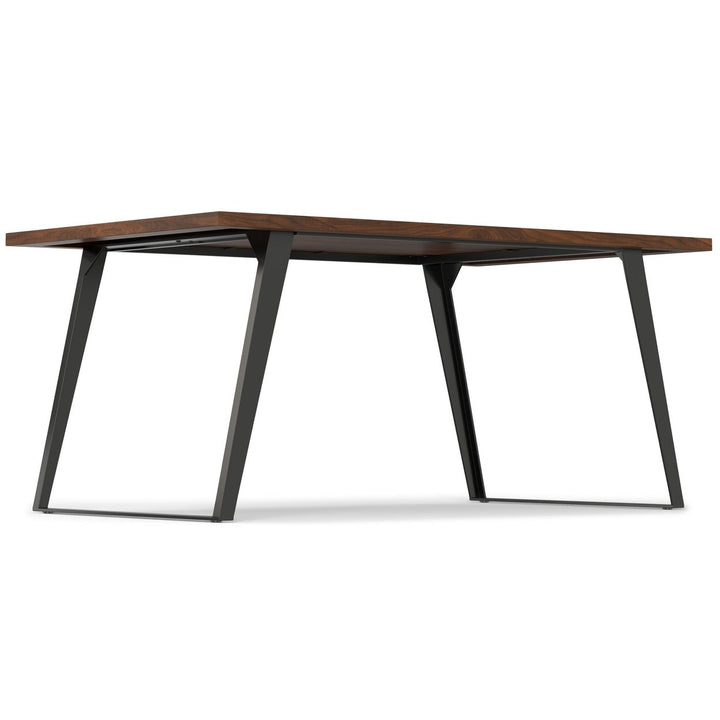 Lowry Dining Table Walnut 66x40 Modern Industrial Style with Metal Legs Image 10