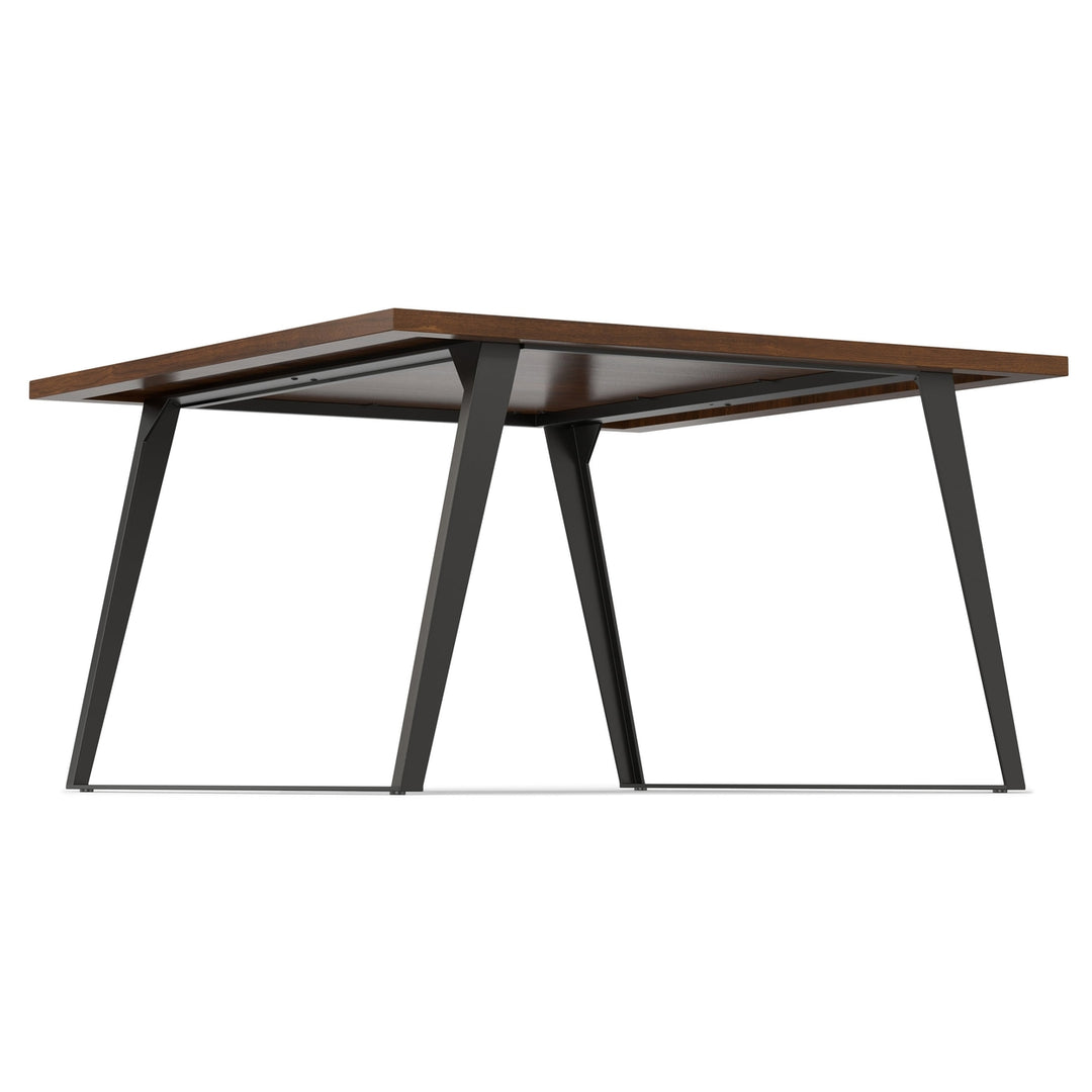 Lowry Square Dining Table Walnut 54 Inch Modern Industrial Design Metal Legs Image 8