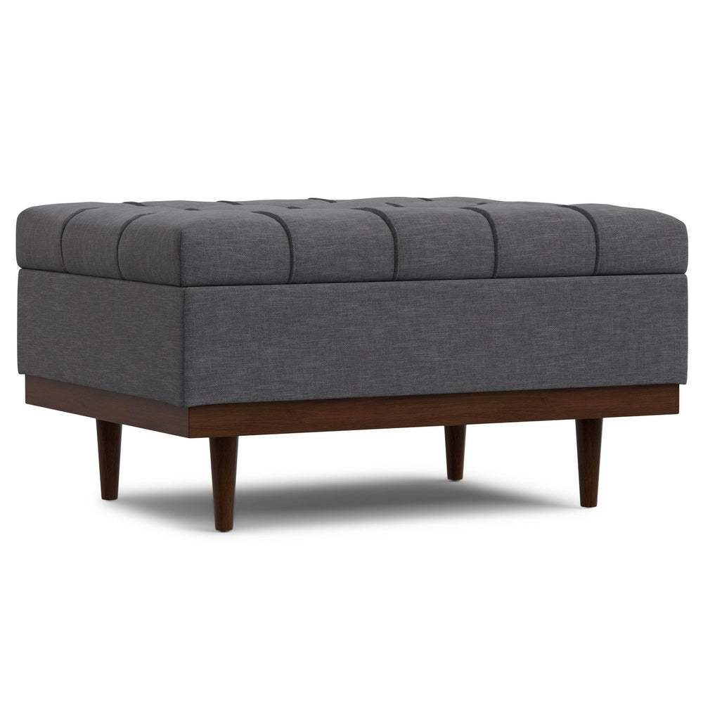 Mariah Coffee Table Storage Ottoman in Linen Image 2