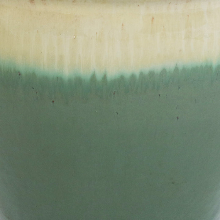 Sunnydaze 18 in Studio High-Fired Glazed Ceramic Planter - Seafoam Image 6