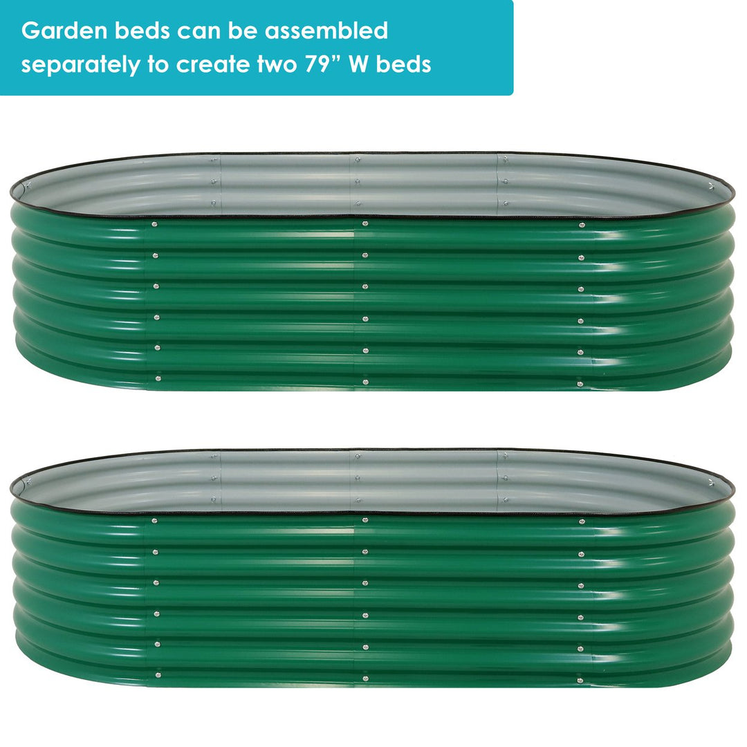 Sunnydaze Galvalume Steel Oval Raised Garden Bed - Green - 79 in x 32 in Image 4