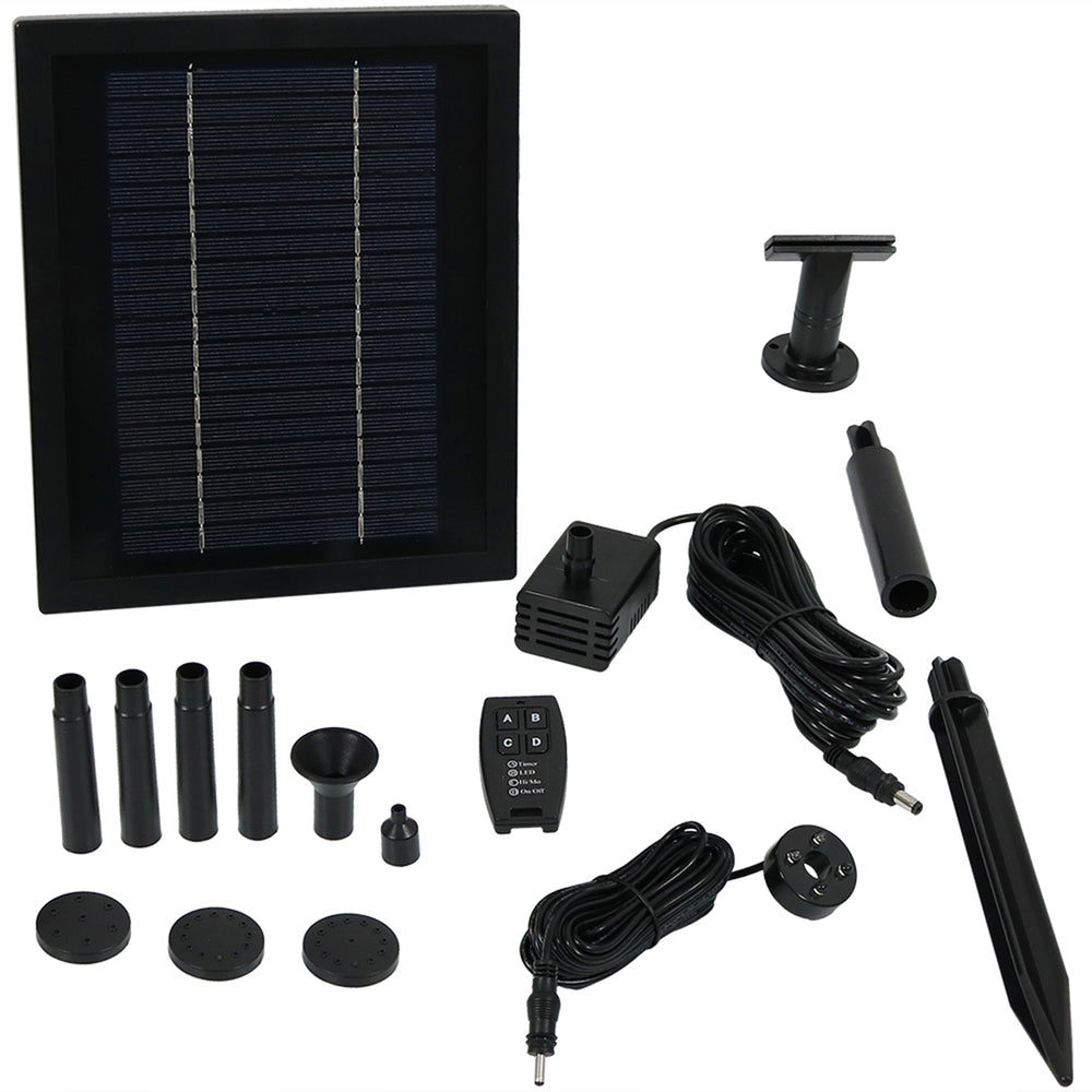 Sunnydaze 65 GPH Solar Pump and Panel Kit with Battery Pack - 47 in Lift Image 2