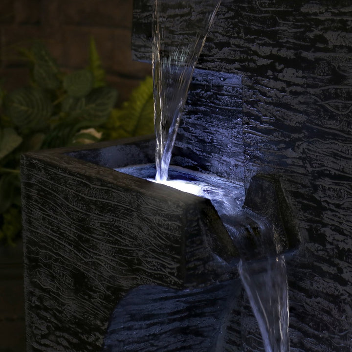 Sunnydaze Cascading Tower Contemporary Fountain with LED Lights - 32 in Image 7