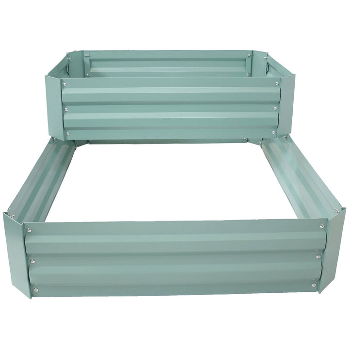 Sunnydaze 2-Tier Galvanized Steel Raised Garden Bed - 17.75 in H - Green Image 12