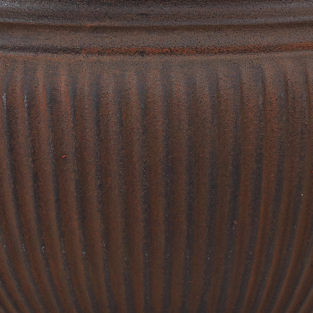 Sunnydaze 15 in Elizabeth Ribbed Urn Polyresin Planter - Rust - Set of 4 Image 6