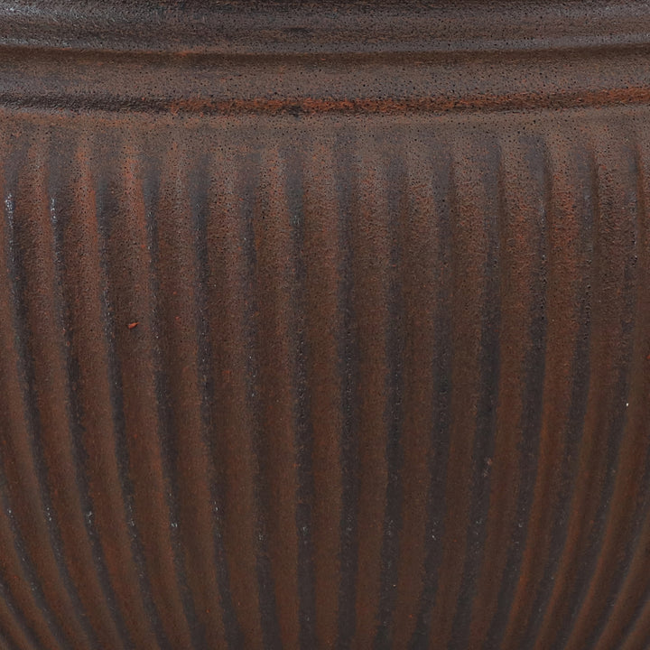 Sunnydaze 15 in Elizabeth Ribbed Urn Polyresin Planter - Rust - Set of 4 Image 6