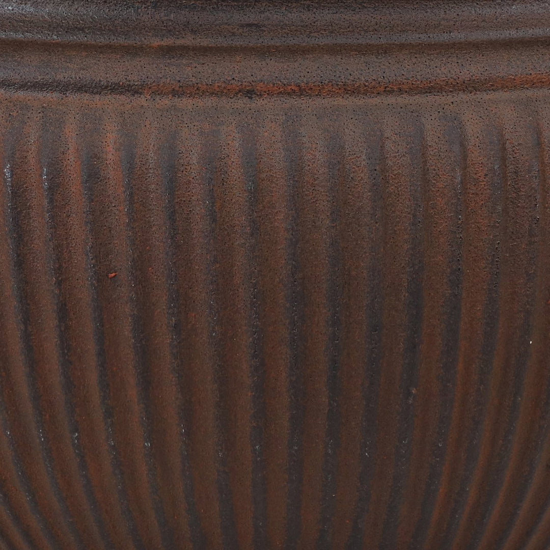 Sunnydaze 16 in Elizabeth Ribbed Urn Dual-Wall Polyresin Planter - Rust Image 7