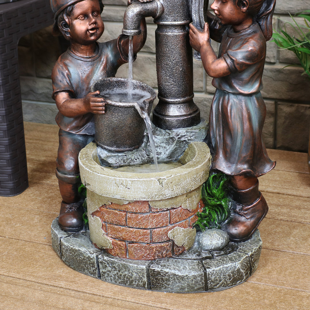 Sunnydaze Jack and Jill at Water Pump and Well Water Fountain - 24 in Image 6