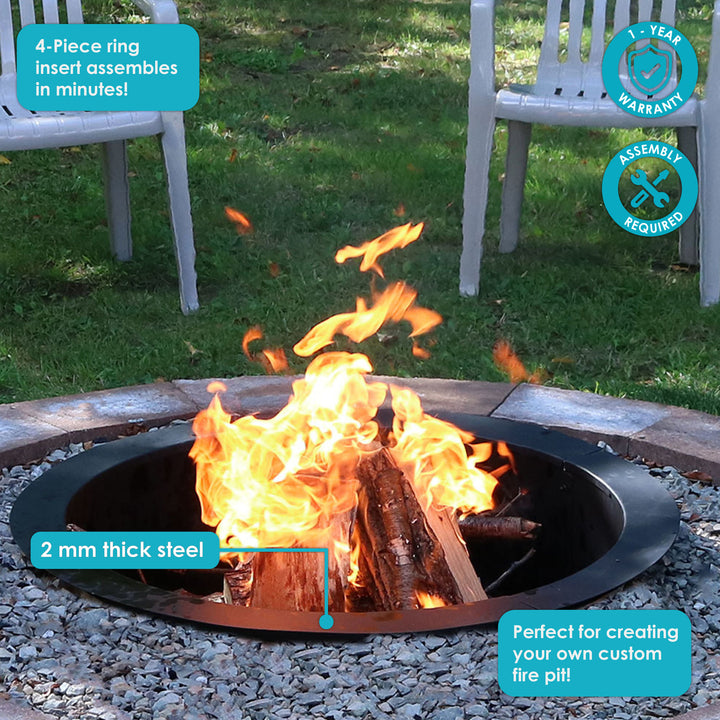 Sunnydaze 39 in Heavy-Duty Steel Above/In-Ground Fire Pit Ring Liner Image 2