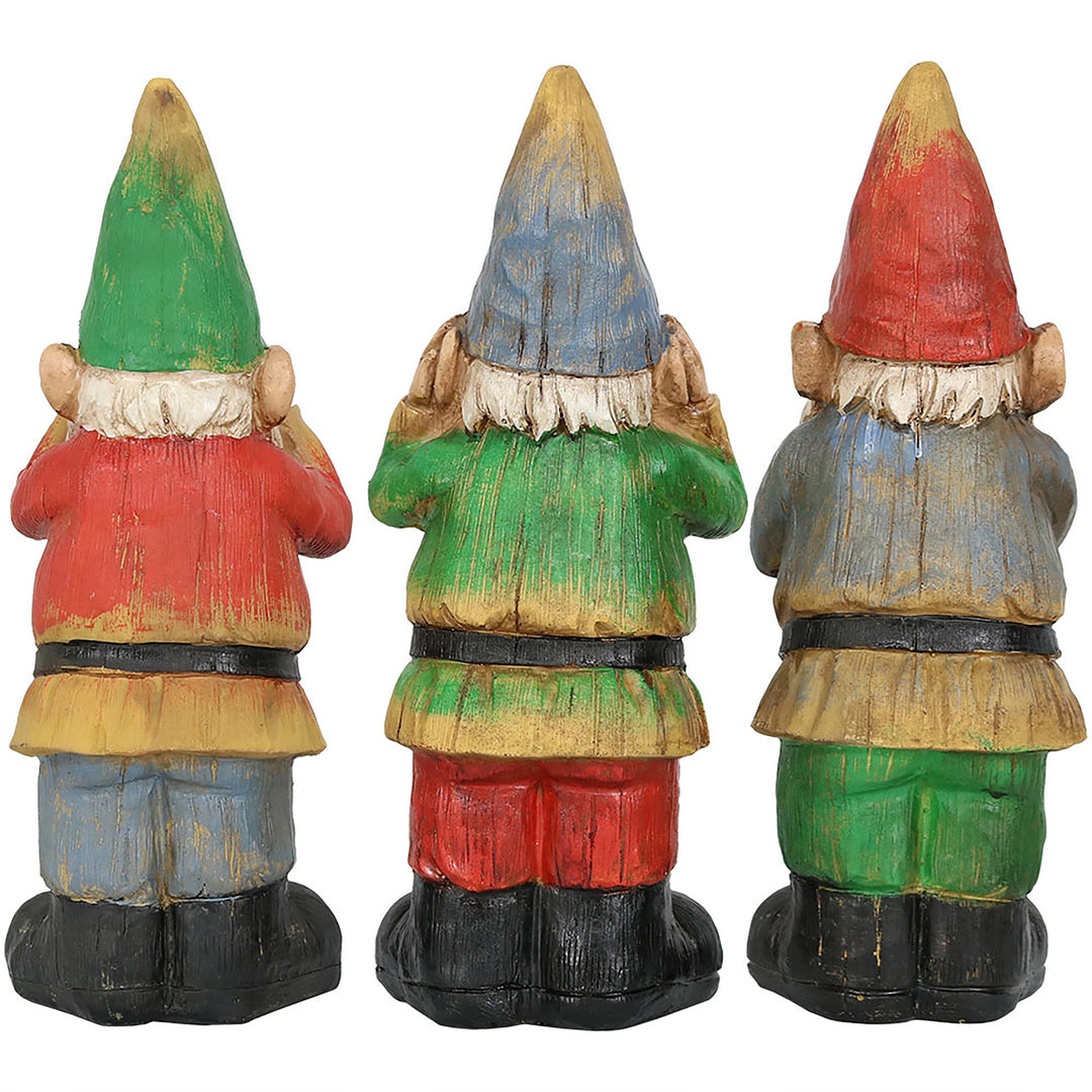 Sunnydaze Hear No Evil, Speak No Evil and See No Evil Garden Gnomes - 12 in Image 11