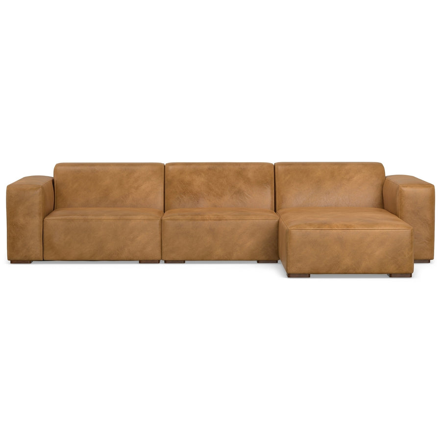 Rex 2 Seater Genuine Leather Sofa Right Chaise Modular Sectional Couch Image 1