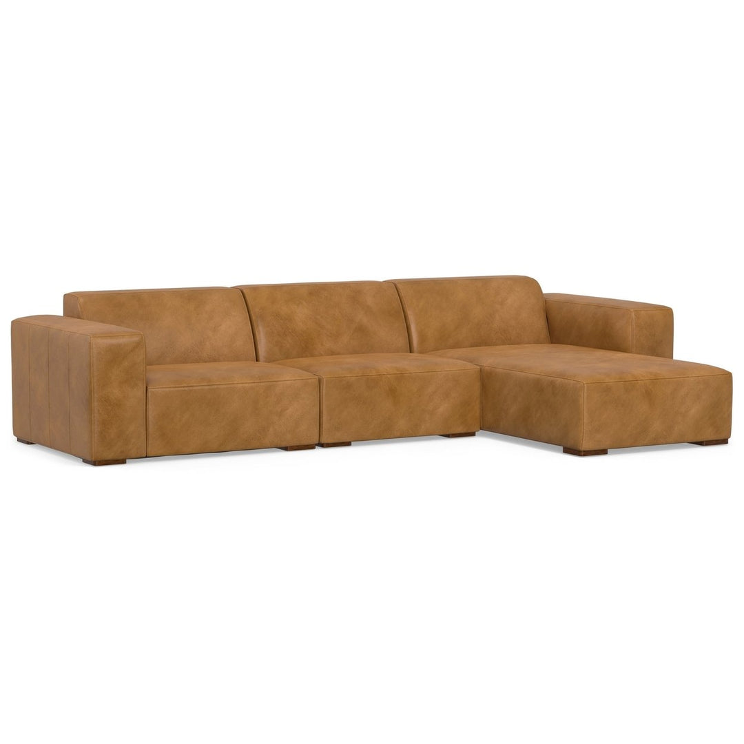 Rex 2 Seater Genuine Leather Sofa Right Chaise Modular Sectional Couch Image 5