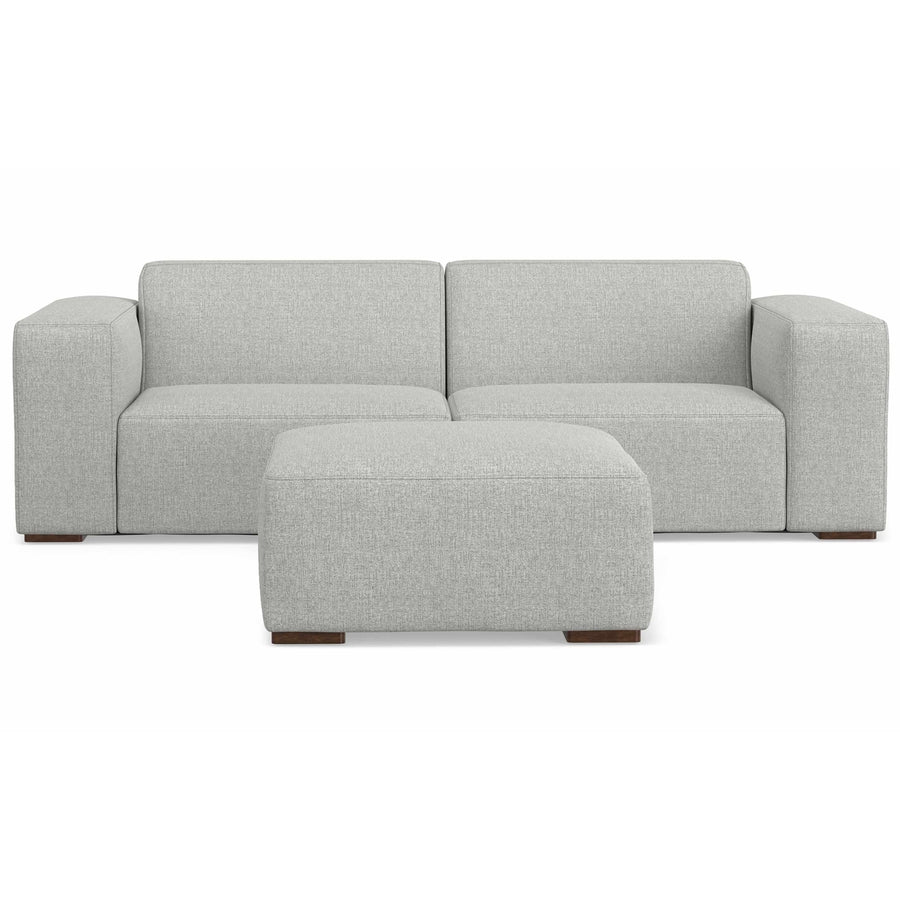 Rex 2 Seater Sofa and Ottoman Performance Fabric Modular Loveseat Set Image 1