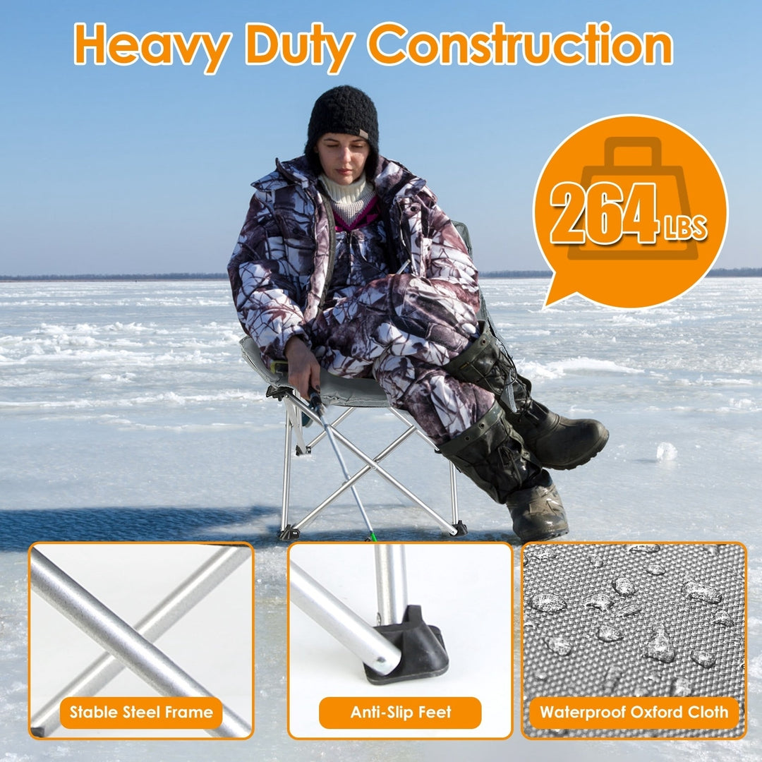 Heated Camping Chair For Adult Outdoor Activities Portable Folding Heated Chair With 3 Adjustable Heat Levels Heating Image 8