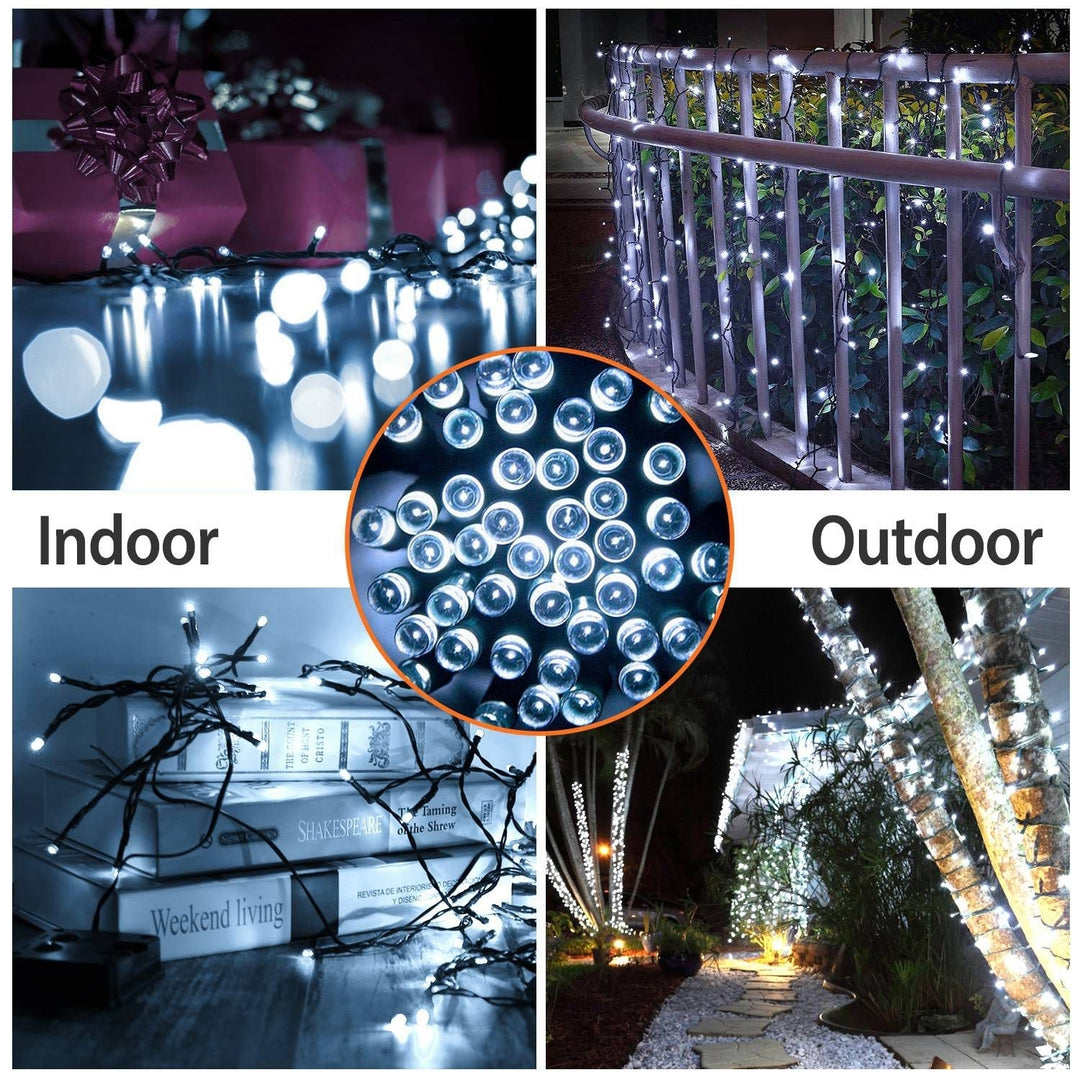 Solar String Lights LED Solar Power Fairy String Light 12M 100 LEDs 8 Lighting Mode Cool Light Waterproof Starry String Image 3