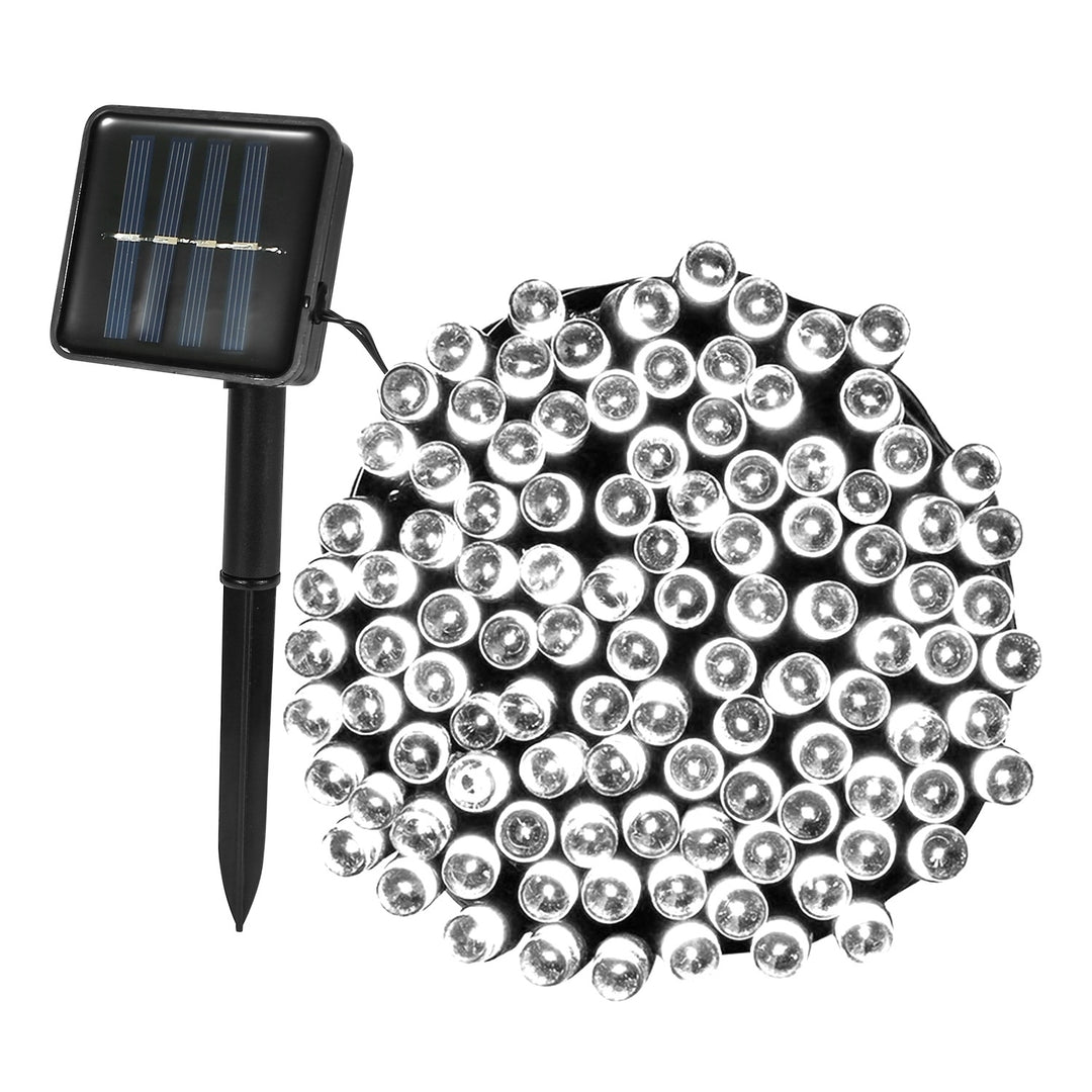 Solar String Lights LED Solar Power Fairy String Light 12M 100 LEDs 8 Lighting Mode Cool Light Waterproof Starry String Image 1