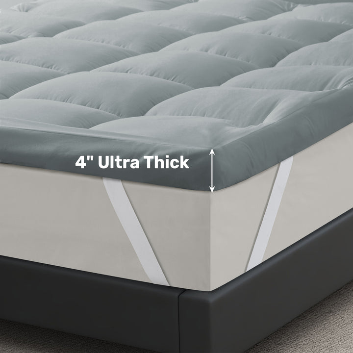 4 Inch Down Alternative Mattress Topper Luxury Comfort Image 3