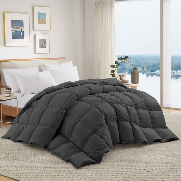 Heavy Weight Goose Feather Down Comforter Cotton Cover Winter Duvet Image 8