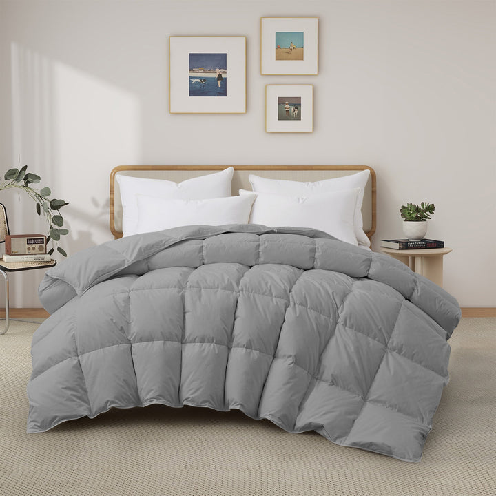 Heavy Weight Goose Feather Down Comforter Cotton Cover Winter Duvet Image 9