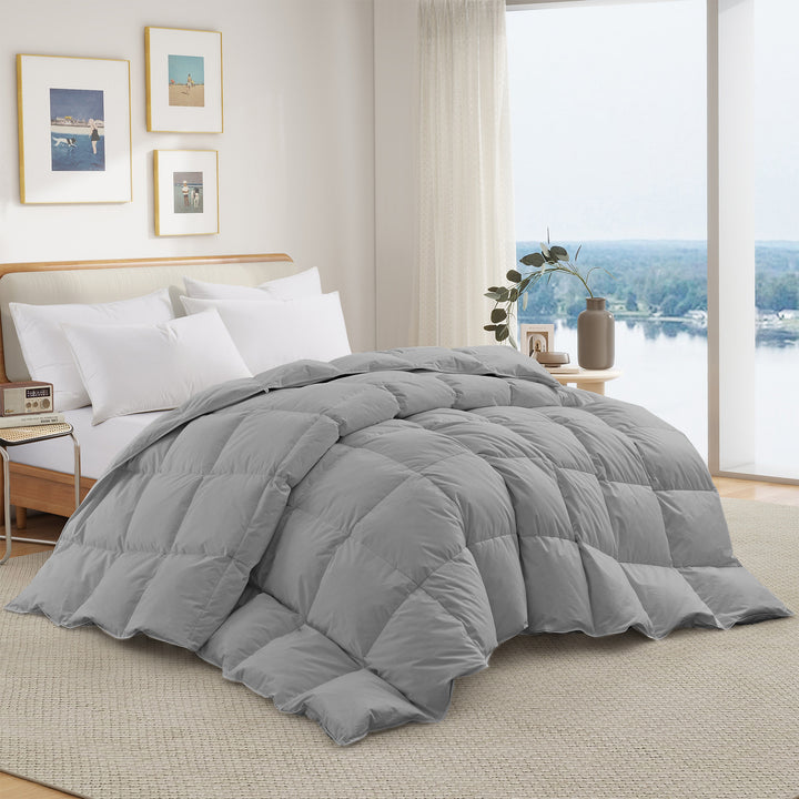 Heavy Weight Goose Feather Down Comforter Cotton Cover Winter Duvet Image 10