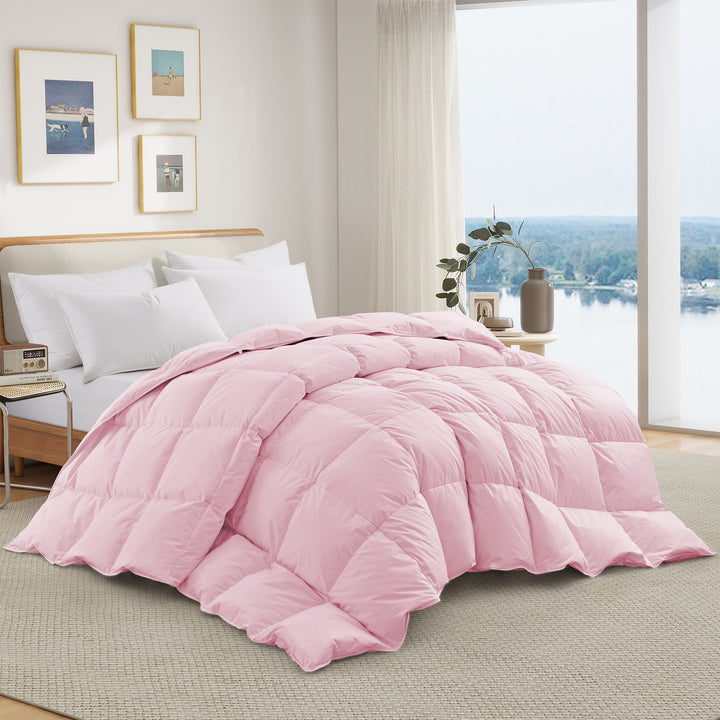 Heavy Weight Goose Feather Down Comforter Cotton Cover Winter Duvet Image 11